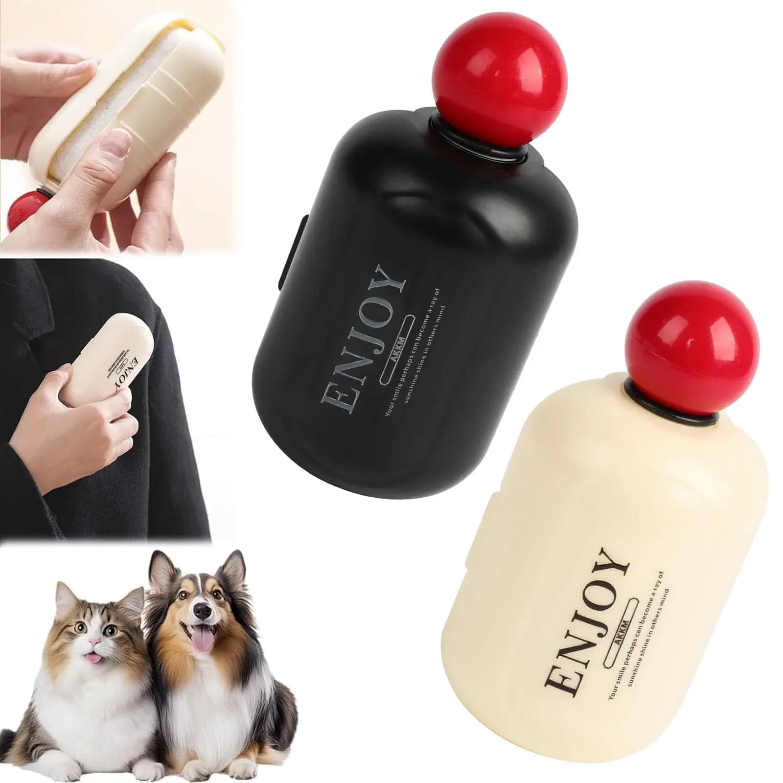 Rullo per lanugine appiccicoso, levapelucchi lavabile 2 in 1, mini palla portatile riutilizzabile per peli di animali domestici per vestiti, mobili, peli di cani e gatti
