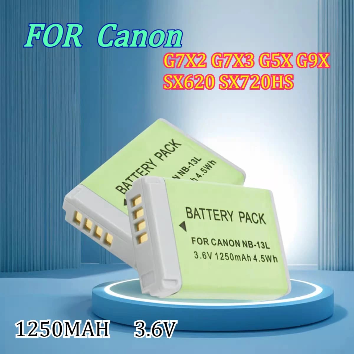 1250mAh Long Life Battery Compatible with Canon NB-13L Camera Battery G7X2 G7X3 G5X G9X SX620 SX720HS Digital Battery Charger