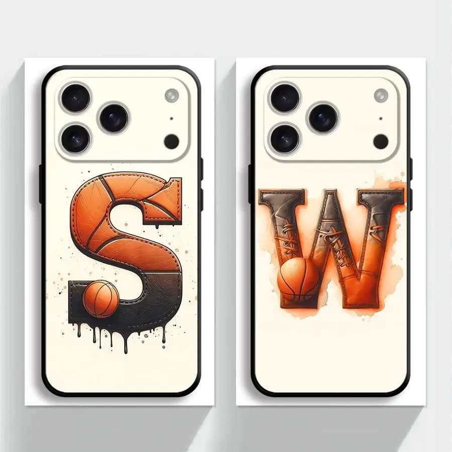Cover per telefono con lettera S W a tema basket per Apple iPhone 17 Pro Max 16 13 14 15 Pro 7 8 12 XR XS MAX 11 17e Air