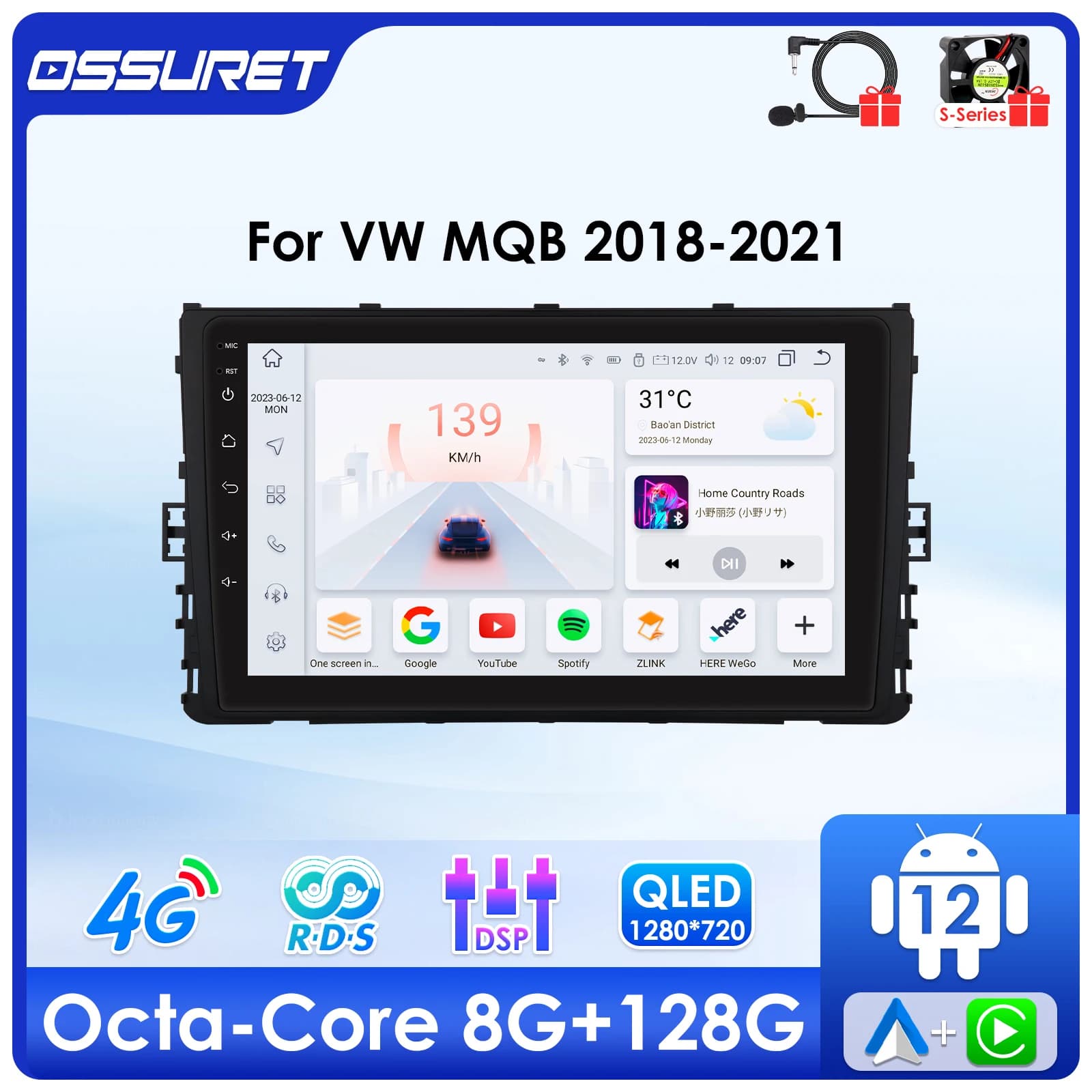 Autoradio Android 14 per Volkswagen VW MQB POLO VI Jetta MK7 T6 Bora 2018-2021 Lettore Multimediale 4G Autoradio Carplay SWC Schermo