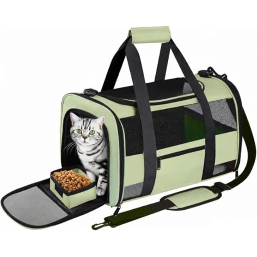 Trasportino Morbido Grande per Gatti e Cani Fino a 11 kg, Pieghevole, per 2 Gatti, da Viaggio