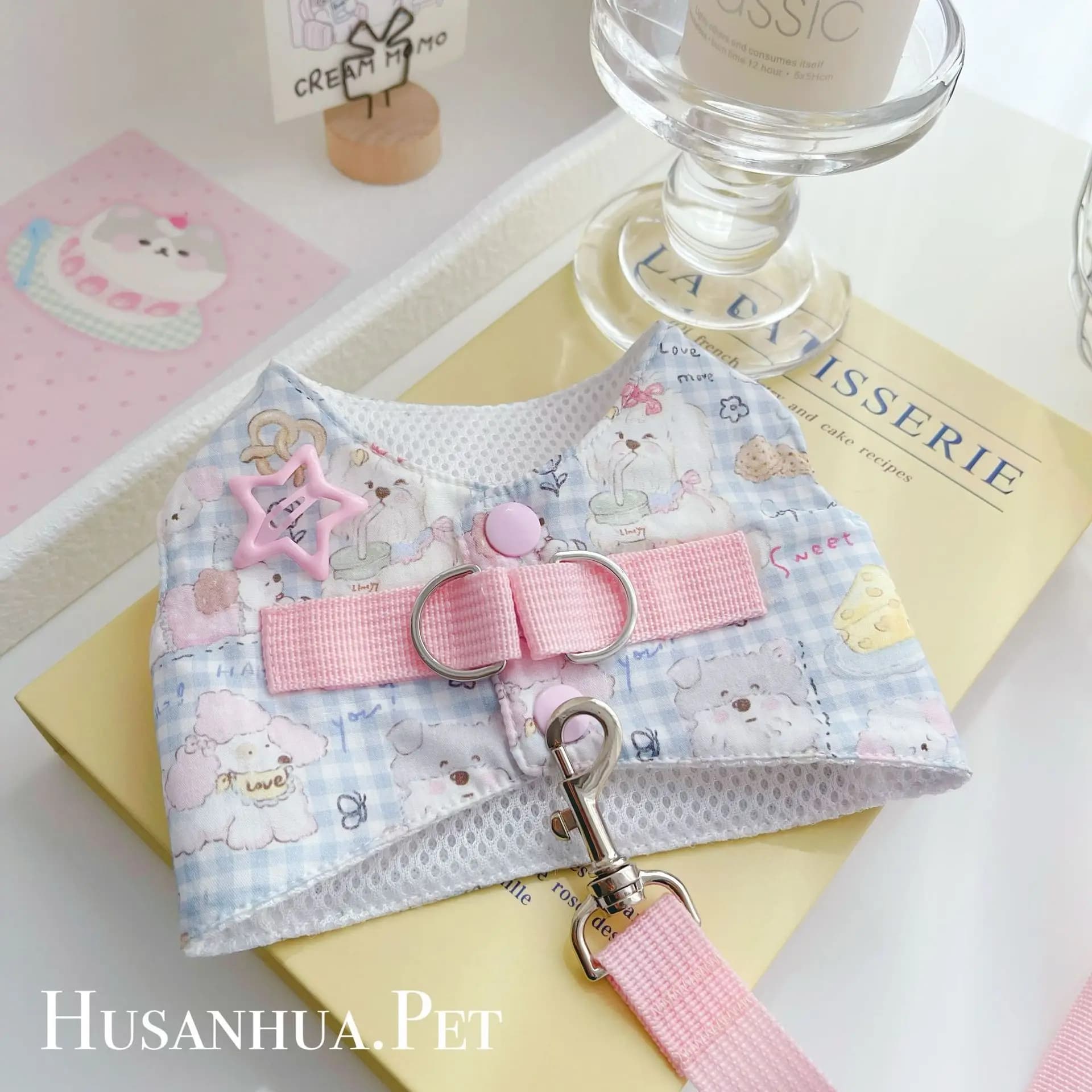 Set Pettorina e Abbigliamento per Cani, Gilet in Denim Colorato Caramella, con Orlo a Nappe, per Cani Piccoli, Chihuahua, Teddy, Estivo, Giocoso e Carino