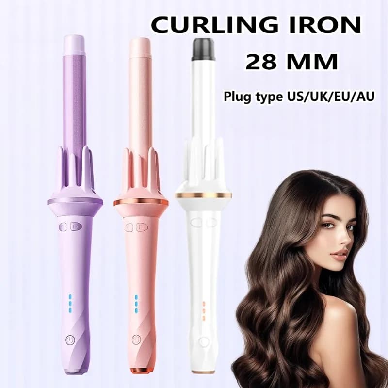 Automatic curling rack with 28 mm anion technology - Professional warming styler for large waves and voluminous curls