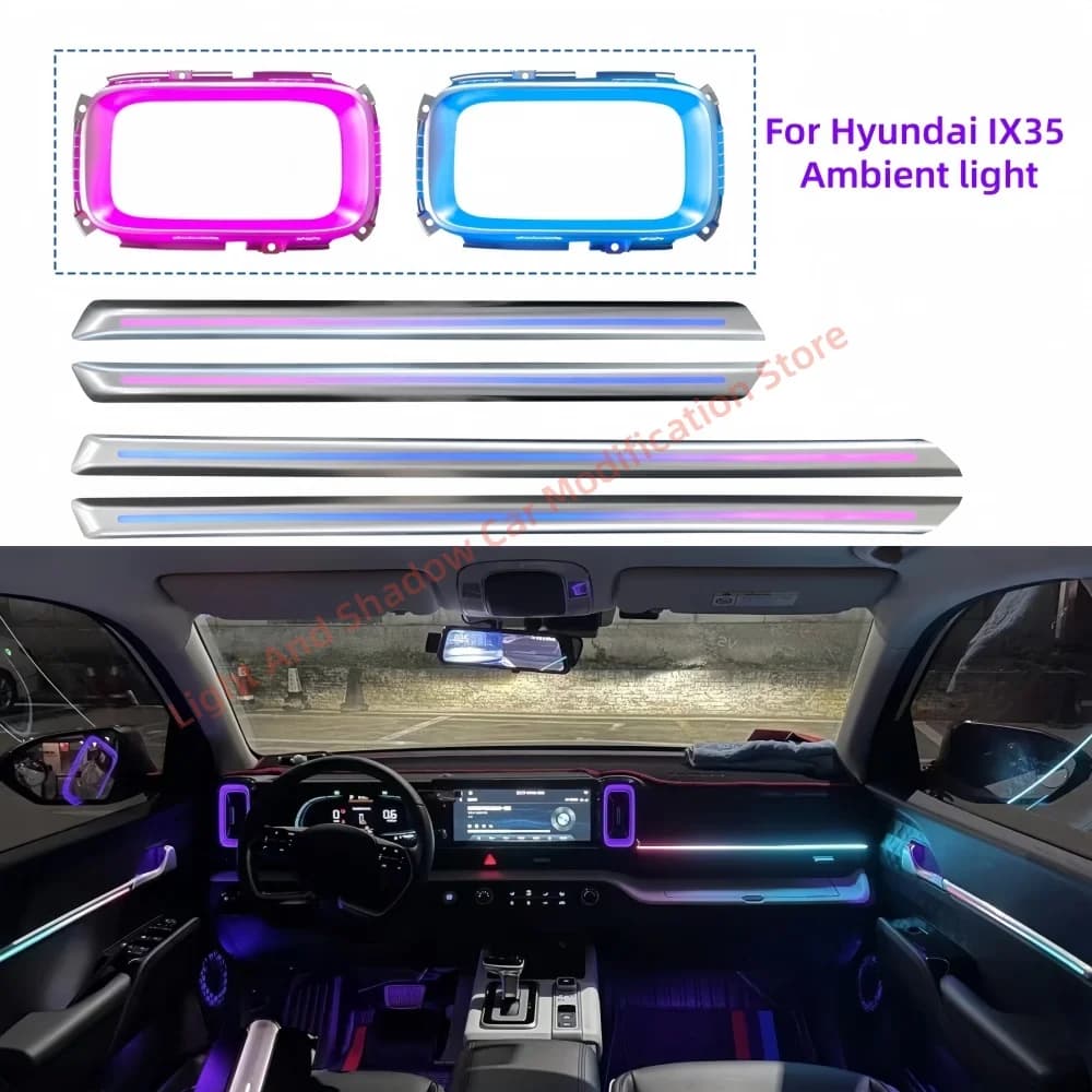 Per Hyundai IX35 Luce ambientale Illuminazione interna automobilistica Aggiornamento accessori per auto Sfiato luminoso Lampada per atmosfera Glow Horn Ring
