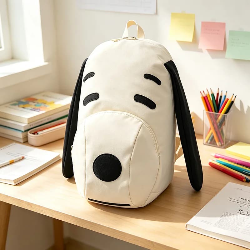 Kawaii Snoopy Oxford Cloth Backpack Ins Fashion Simple Large Capacity Casual Student School Travel Rucksack Daily Holiday Gifts