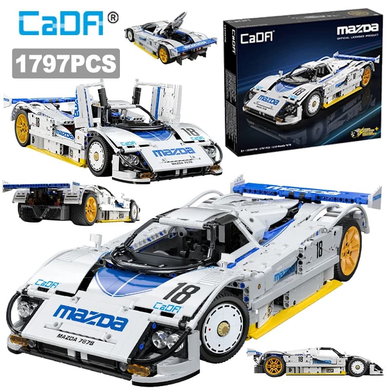 CaDA 1:10 Mazda 787B Auto da corsa tecnica C42 Modello di auto sportiva Building Blocks Città Resistenza Auto sportiva Mattoni Giocattoli Regali per bambini