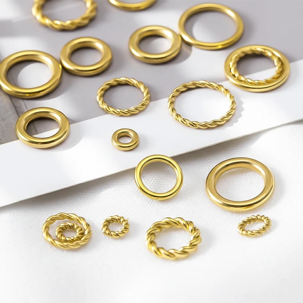 20 Pieces Circular Connectors in Stainless Steel Spiral, Rings Closed Mirrors for Creation of Fai-da- ♪