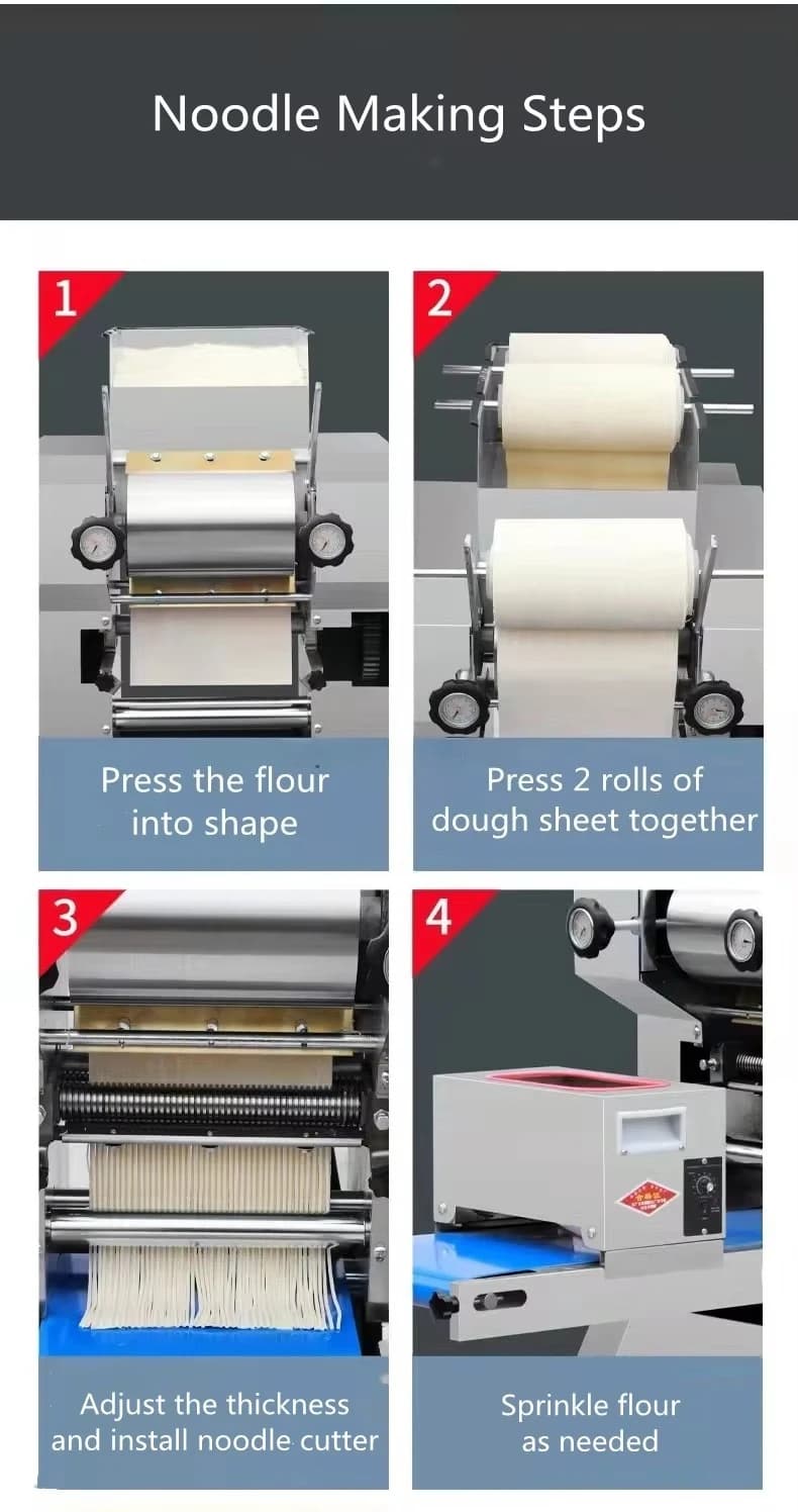Macchina per Noodles Elettrica Commerciale, Macchina Automatica per la Produzione e il Taglio di Ramen e Pasta