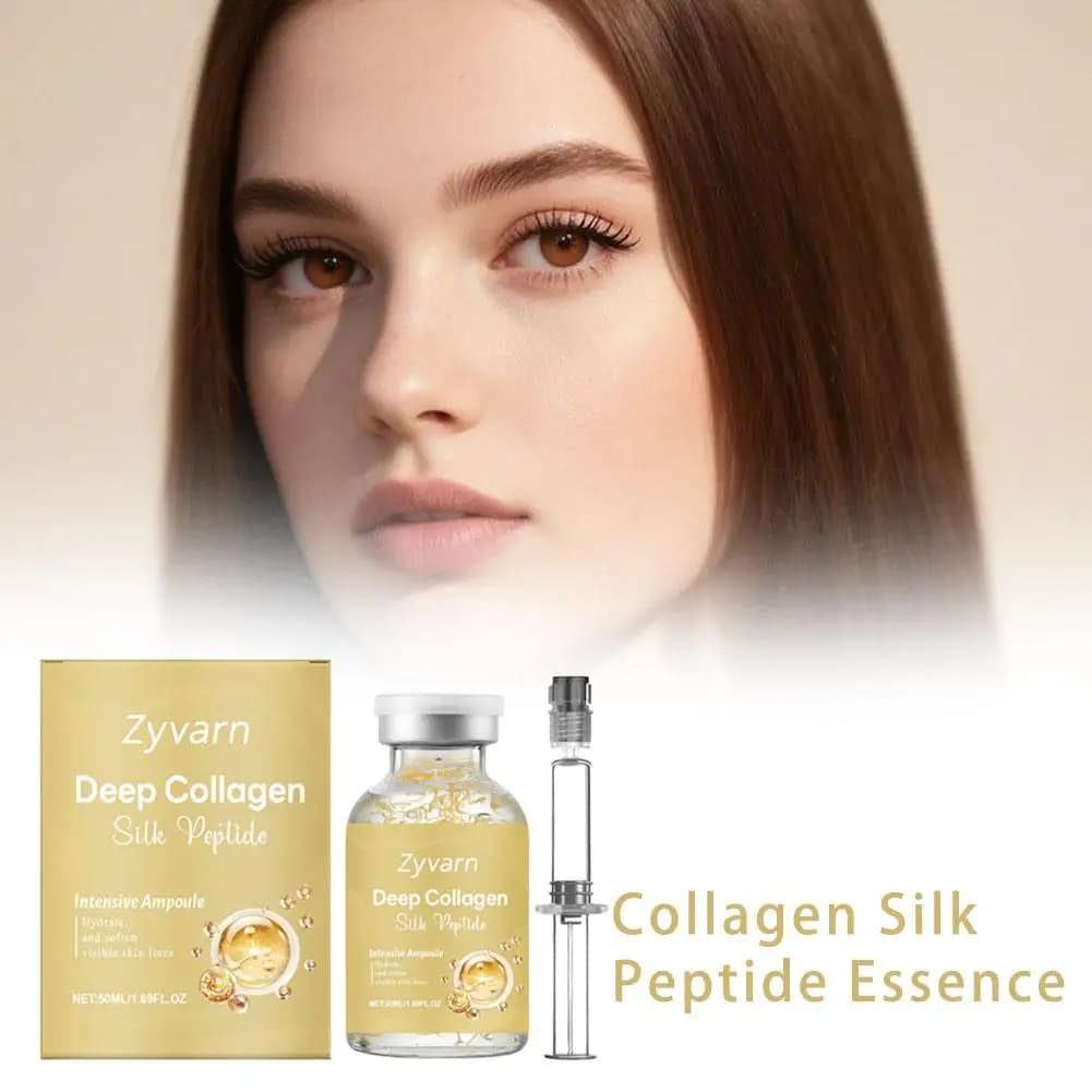 Siero in Fiale al Collagene e Peptidi di Seta 50ml, Idratante e Illuminante, Riparatore Profondo della Barriera Cutanea, Riduce i Pori, Cura della Pelle