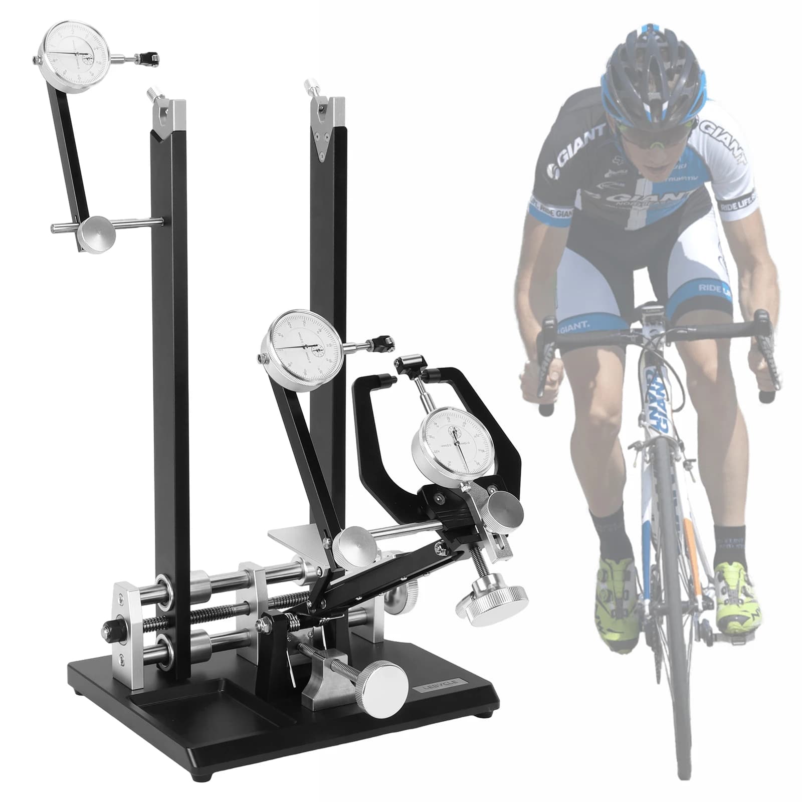 Bicycle Wheel Truing Stand with Dial Indicator Mountain Bike Alignment Frame for Wheel Alignment Disc Rotor Check