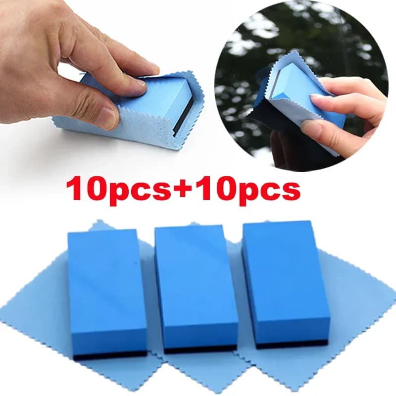 10 Set Applicatore di spugna per rivestimento in ceramica per auto Applicatori di spugne per lucidatura universale per nanostri con strumento di pulizia automatica del tampone in tessuto