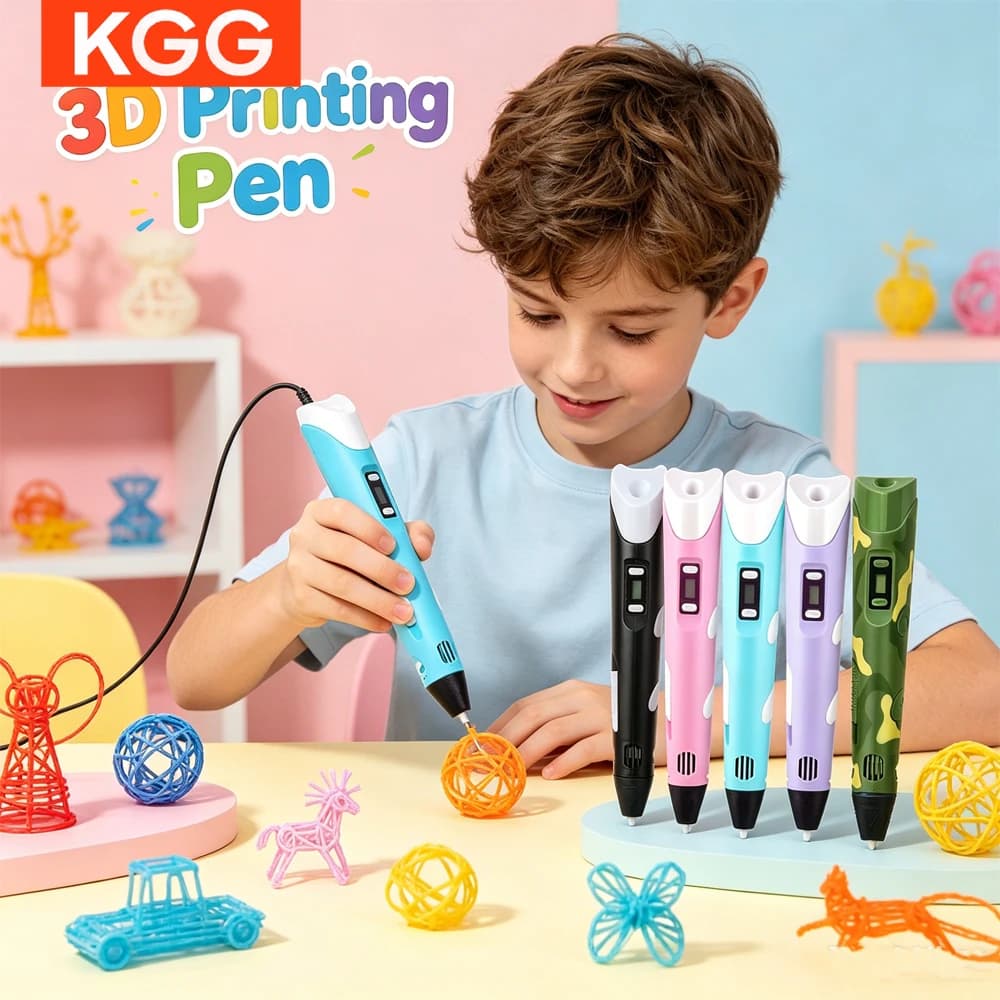 LED Screen 3D Printing Pen PLA Filament Magic Drawing Pen DIY Art Craft Creative Educational Gift for Kids Boys Girls