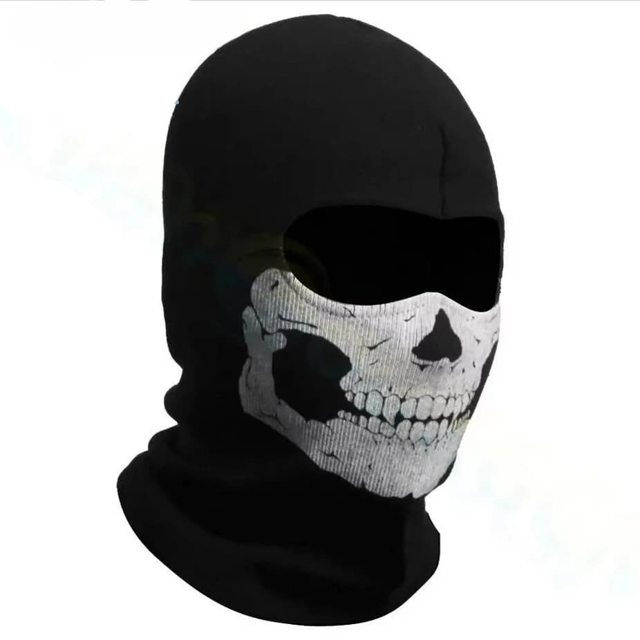 Bicycle Balaclava Full Face Mask Skull Print Motorcycle Full Face Mask Windproof Skiing Head Neck Warmer Bicycle Helmet Liner