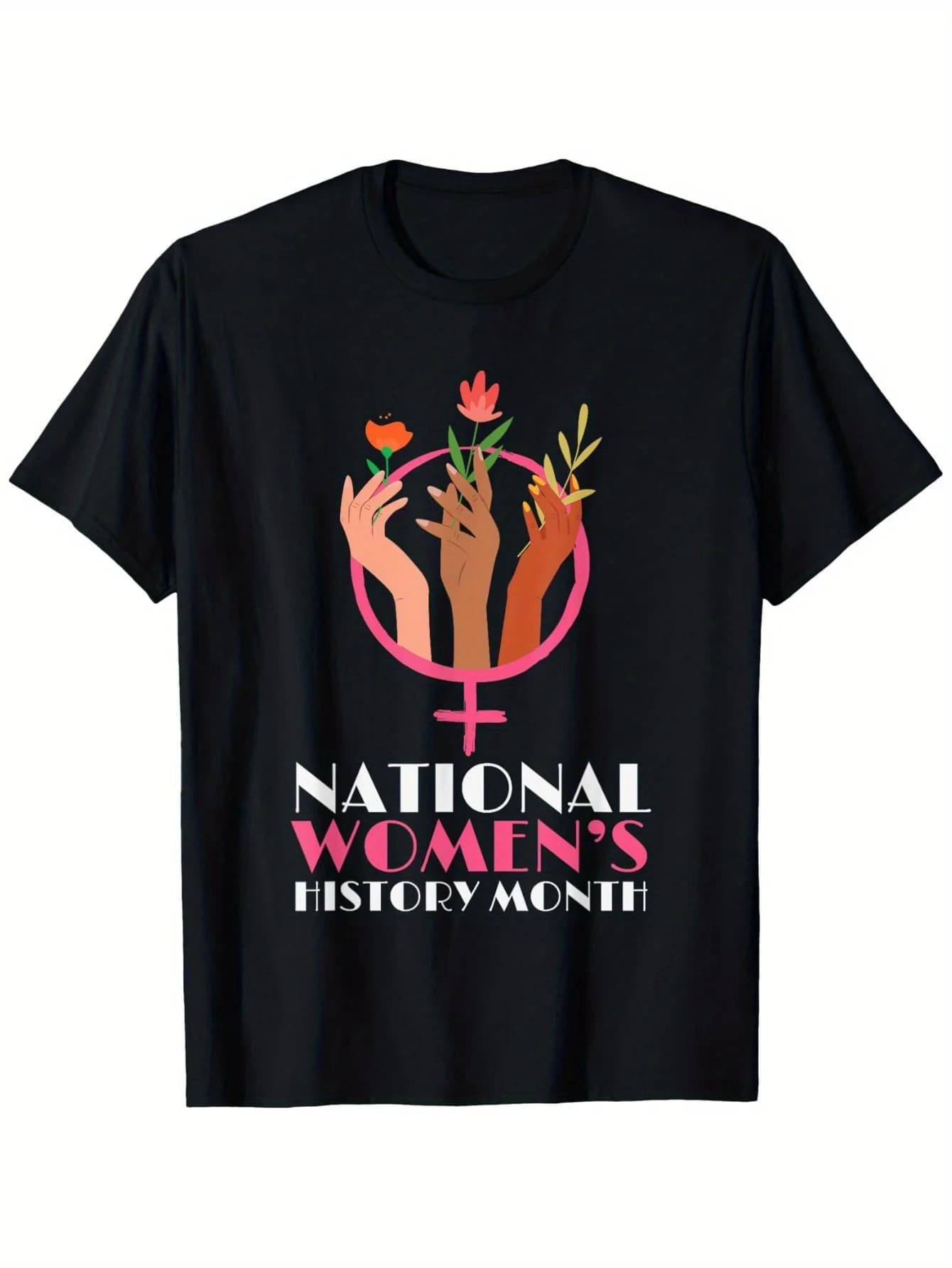 T-shirt del mese della storia nazionale femminile 100% cotone girocollo manica corta Halloween, Ringraziamento, regali di Natale per uomini, donne, famiglia e amici Regali di San Valentino per fidanzato/fidanzata