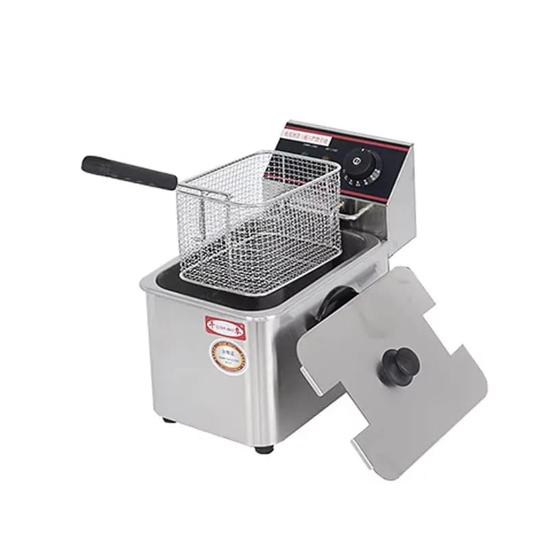Single Double Electric Frying Machine Commercial Stainless Steel Table Frying Machine Entrepreneurs