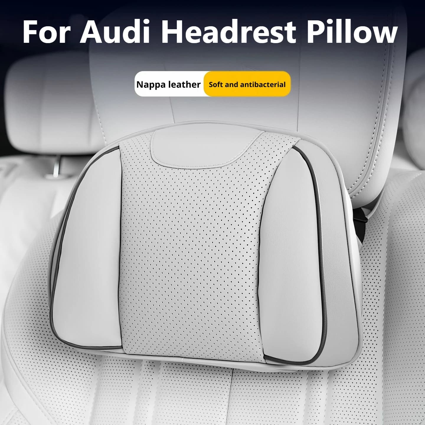 For Audi Car Headrest Pillow Lumbar Support Nappa Leather Fit 8D B7 8E B8 B9 8V 8Y 8P 8X 8T 4F 4G C7 C8 4D 4H 4N 8R 4L 8N 8J