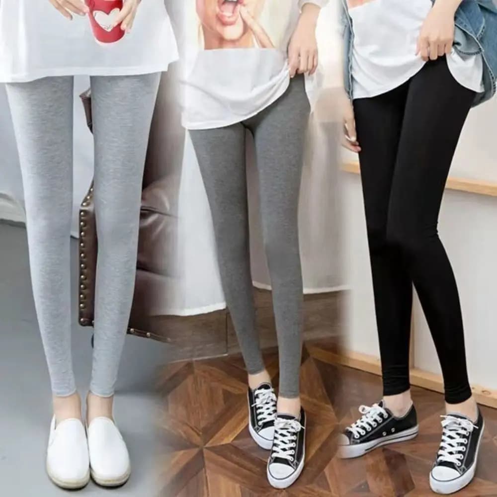 Elastic Thin Women Leggings Solid Color All Match Slim Stretch Cropped Pants Seamless Trousers High Waist Yoga Pants Indoor