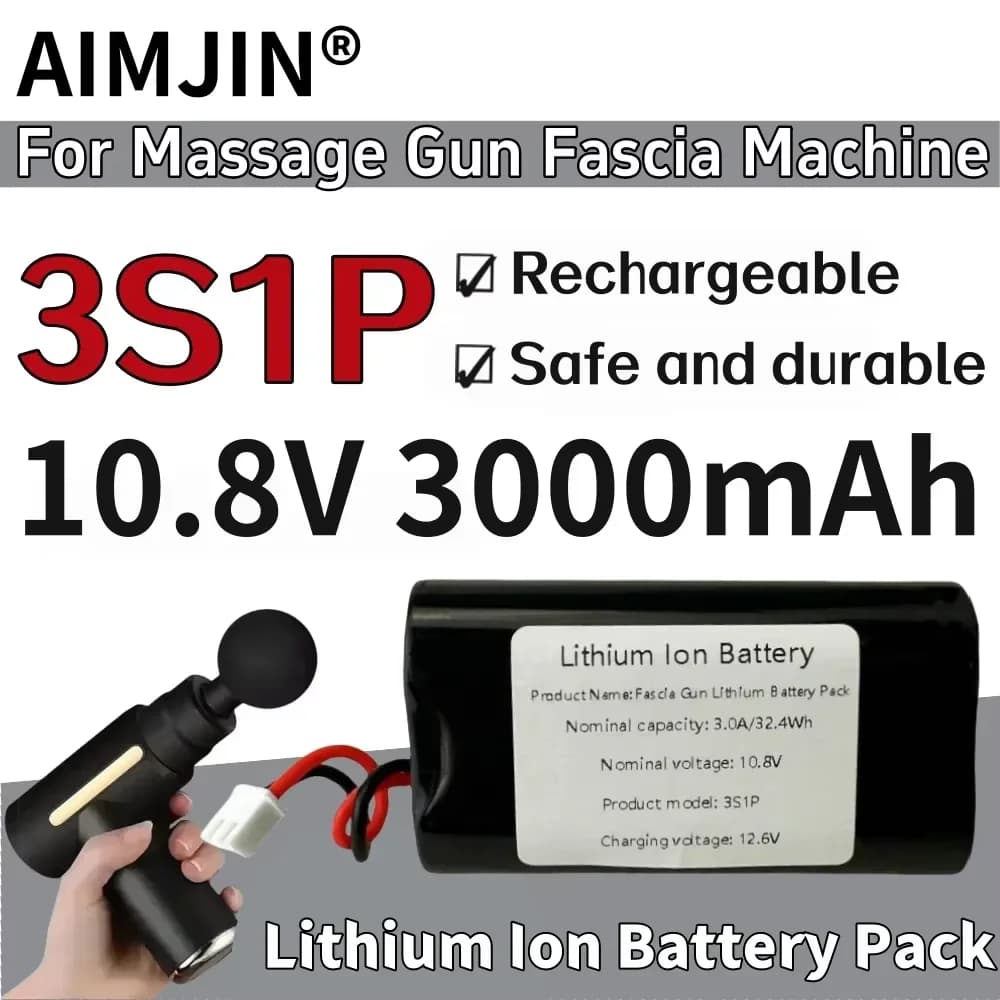 3S1P For Massage Gun Battery for Paper Machine 18650 Lithium Ion Battery 10.8V 3000mAh