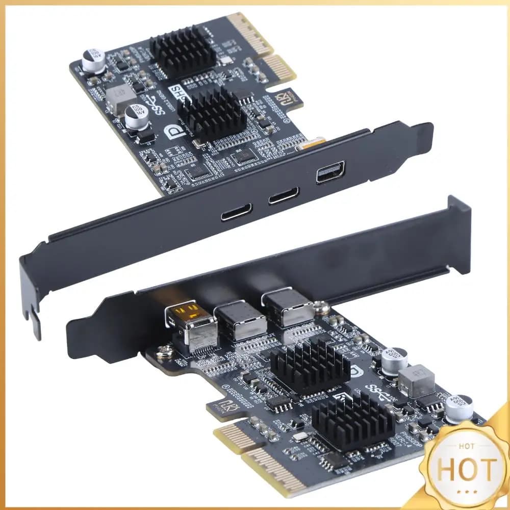 Type-C Expansion Card ASM3142 Controller USB 3.1 10Gbps Gen 2 Expand Card Riser Dual USB-C Port Docking Station