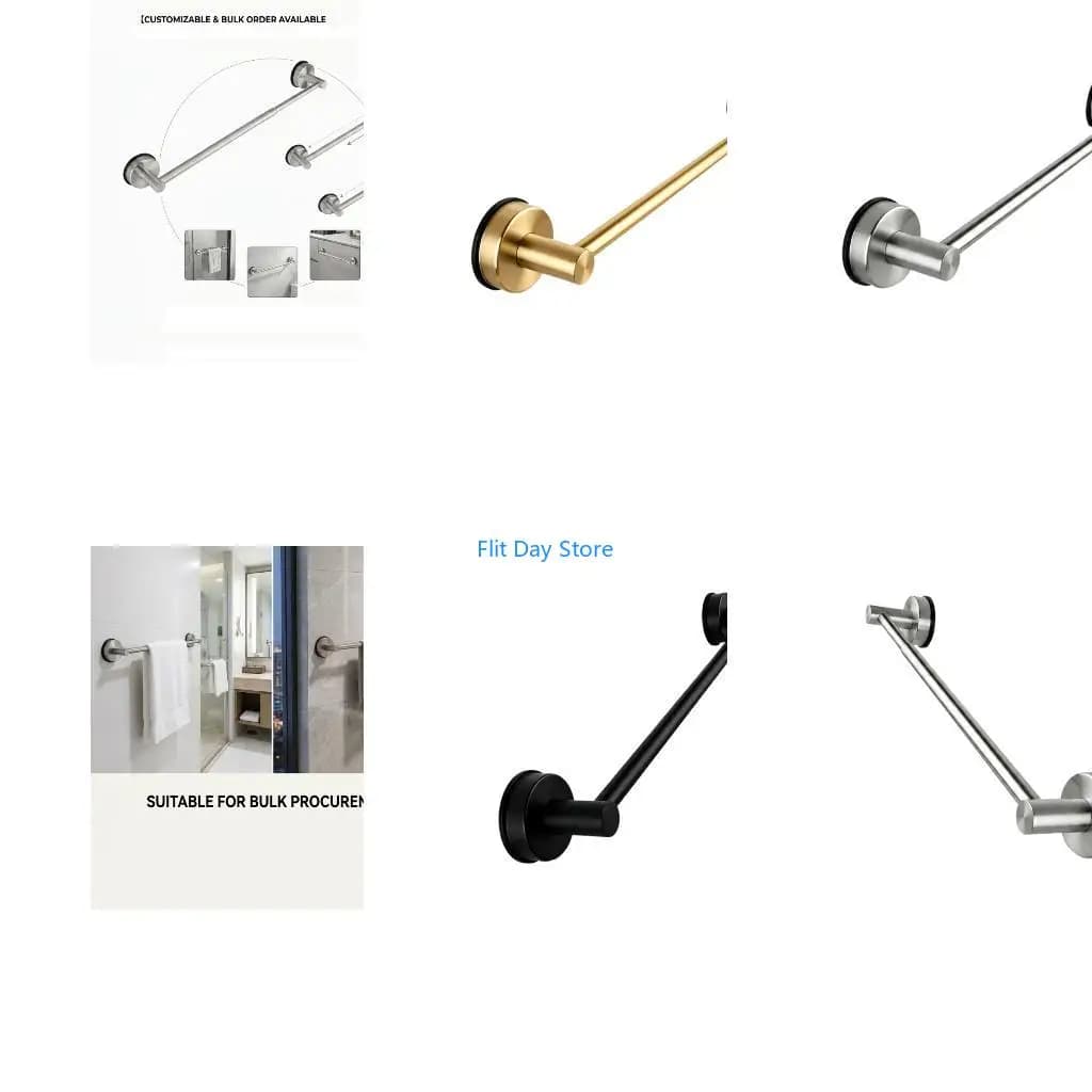 F92C Metal Suction Cup Towel Bar, Extendable Drillless Bathroom Wall for Sink Side Storage and Rent Friendly Placement
