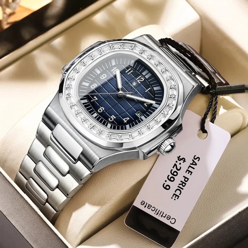 Nuovo orologio digitale semplice con diamanti per uomo, regalo alla moda, orologio da polso al quarzo, orologio automatico da uomo, orologio da uomo, montre homme