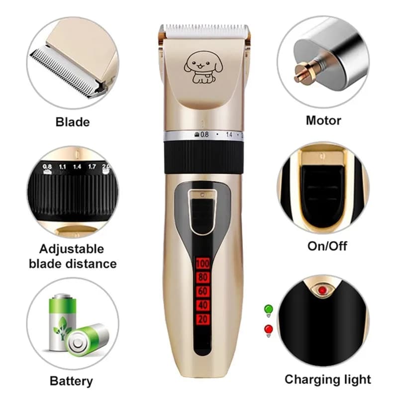 Tosatrice per peli di animali domestici AT14 Blade - Tosatrice elettrica per cani per tutte le razze canine