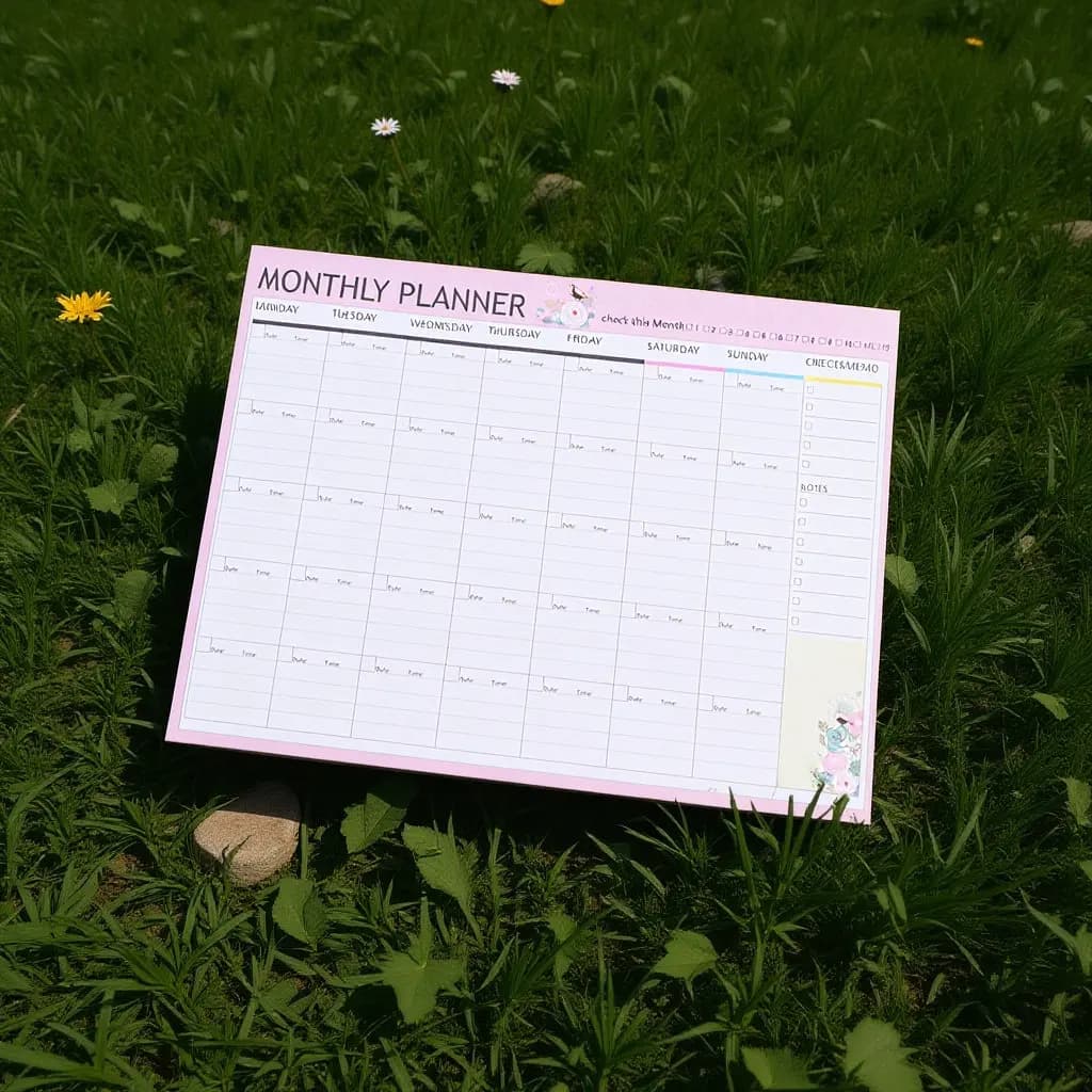 Agenda mensile con 20 fogli, organizer per appuntamenti e calendario, con graziosi motivi floreali e animali per la pianificazione a lungo termine.