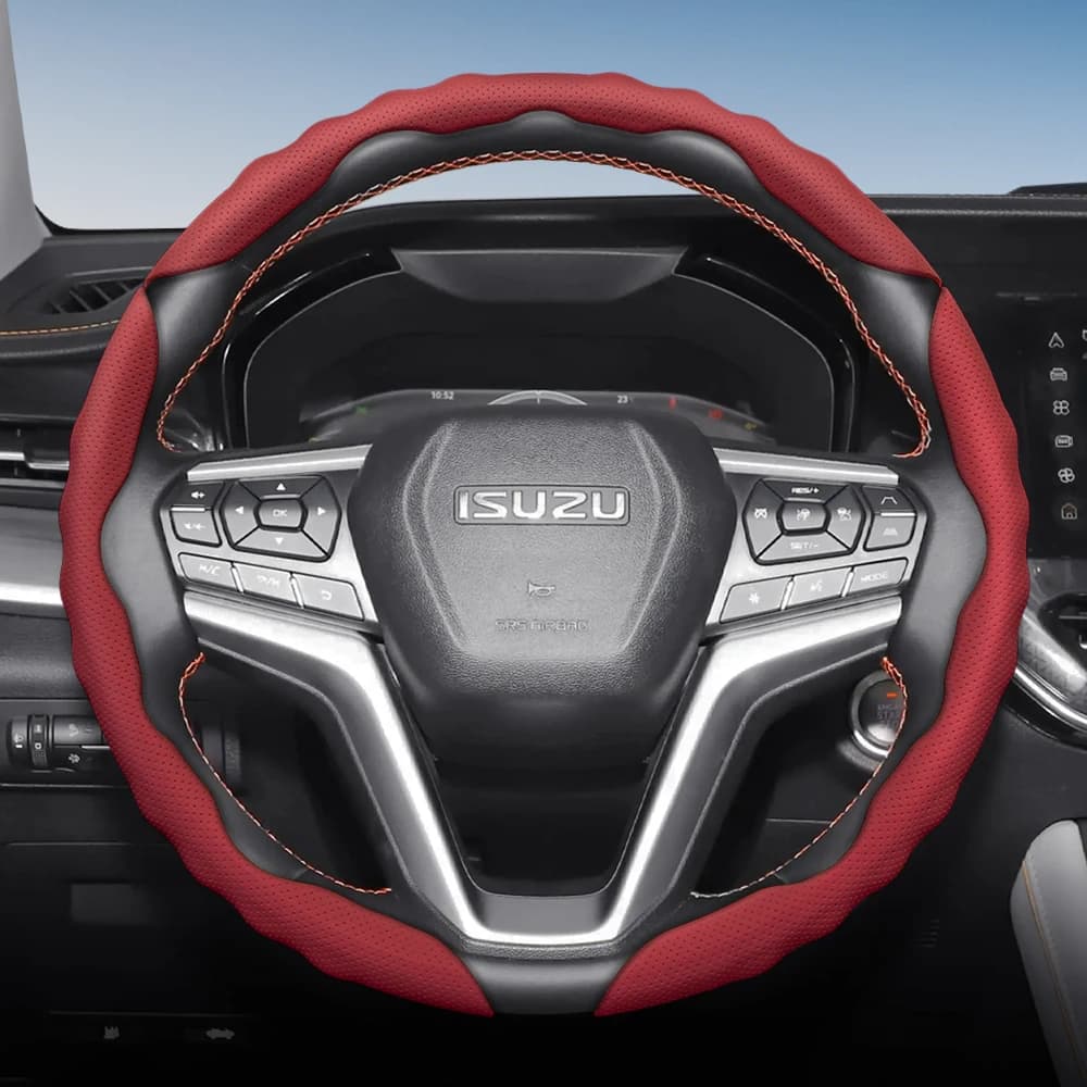 Cover with wave-shaped sports design, breathable leather, segmented, anti-slip, protective cover that absorbs sweat suitable for Isuzu D-Max Mux Npr F-Series Fx Elf Trooper Rodeo Gemini Ftr Fvr