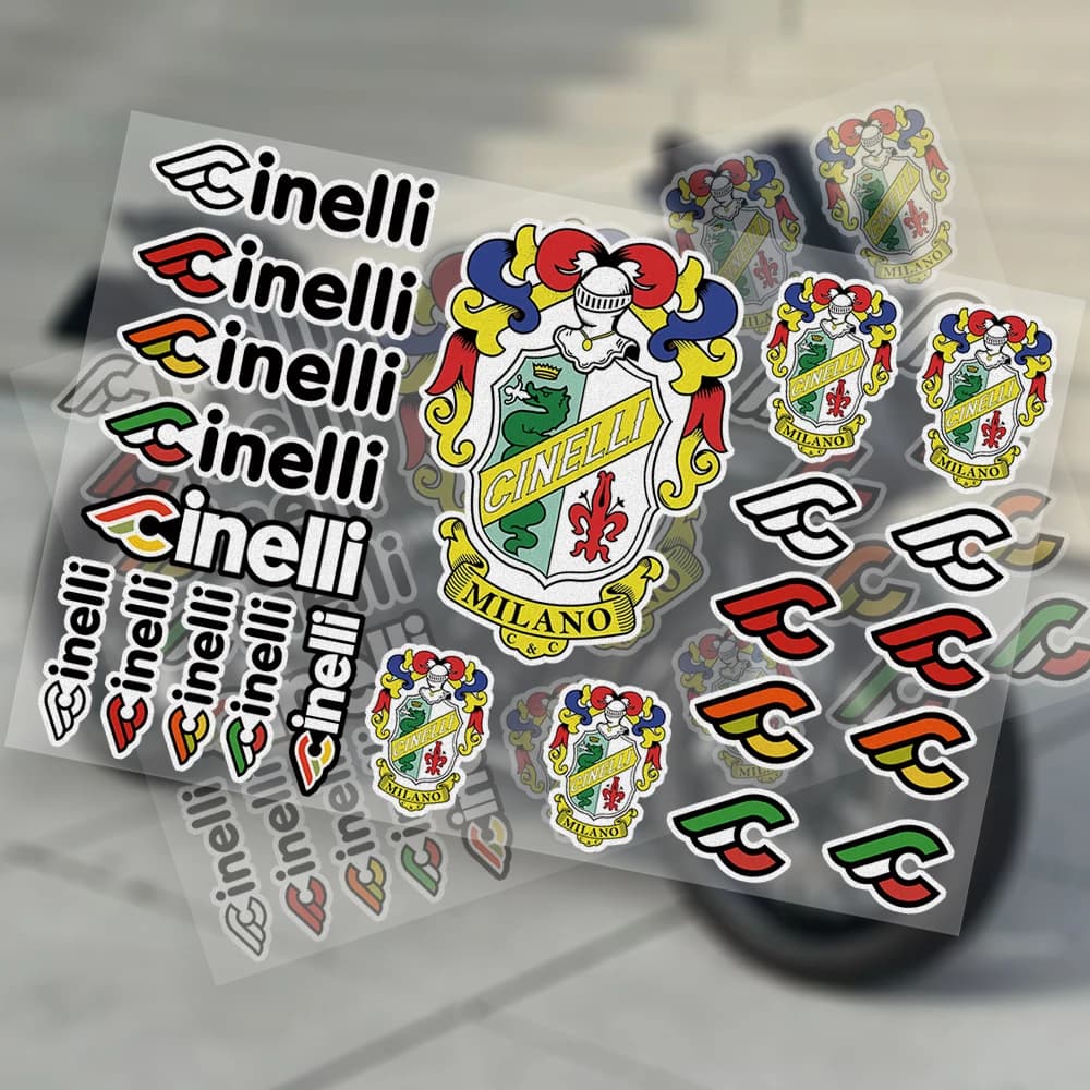 Wall decals for fuel tank and waterproof reflective helmet for motorcycles, vinyl decals, bicycle and car accessories for C-Cinelli