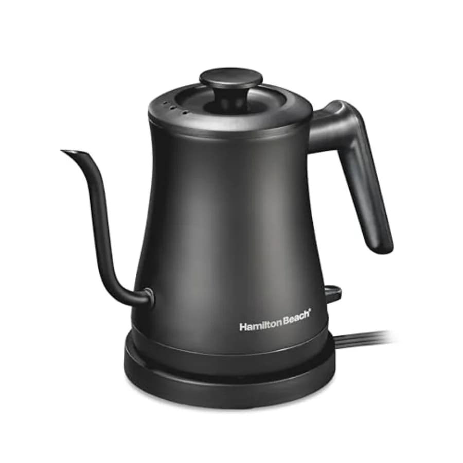Bollitore Elettrico Compatto da 20 oz./ 0,6 L con Beccuccio a Collo d'Oca per Acqua Bollente, Caffè e Tè, 1200 Watt, Acciaio Inossidabile, Senza BPA