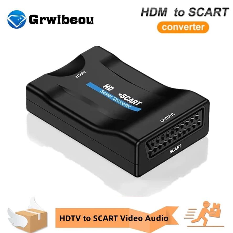 1080P HDMI compatible with SCART Video Audio Luxury Converter USB cable signal adapter for HDTV Sky Box STB DVD