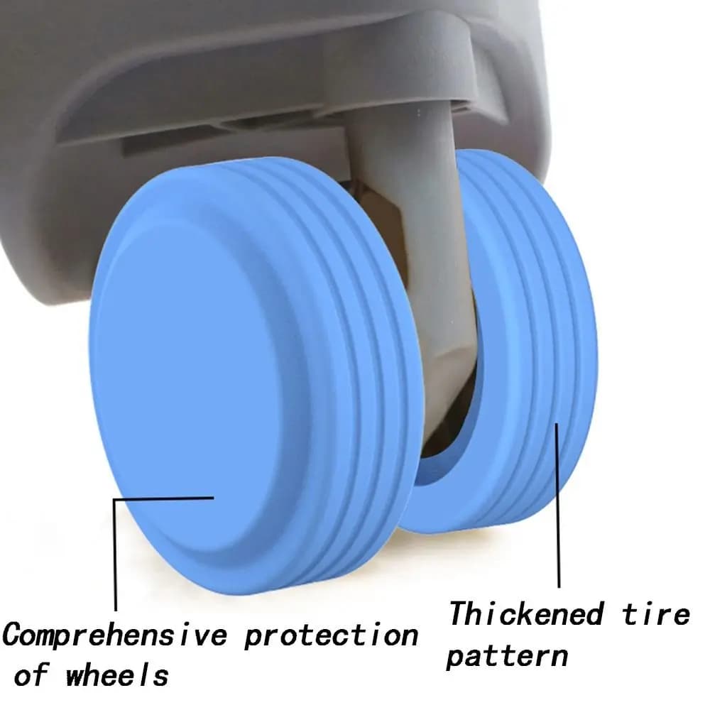 8 pcs wheel protective rings for luggage accessories silicone luggage wheel covers for most luggage reduce noise for travel luggage
