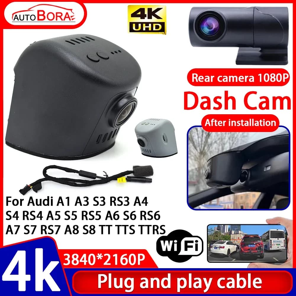 4K UHD Plug and Play DVR for Dash Cam cars for Audi A1 A3 S3 RS3 A4 S4 RS4 A5 S5 RS5 A6 S6 RS6 A7 S7 RS7 A8 S8