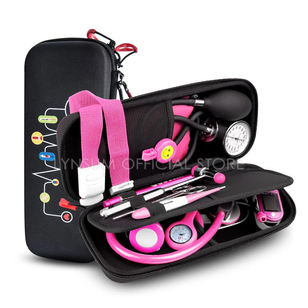 Kit di Pronto Soccorso per Infermieri con Monitor Sanitario, Stetoscopio, Sfigmomanometro, Martello Reflex, Laccio Emostatico, Torcia A1