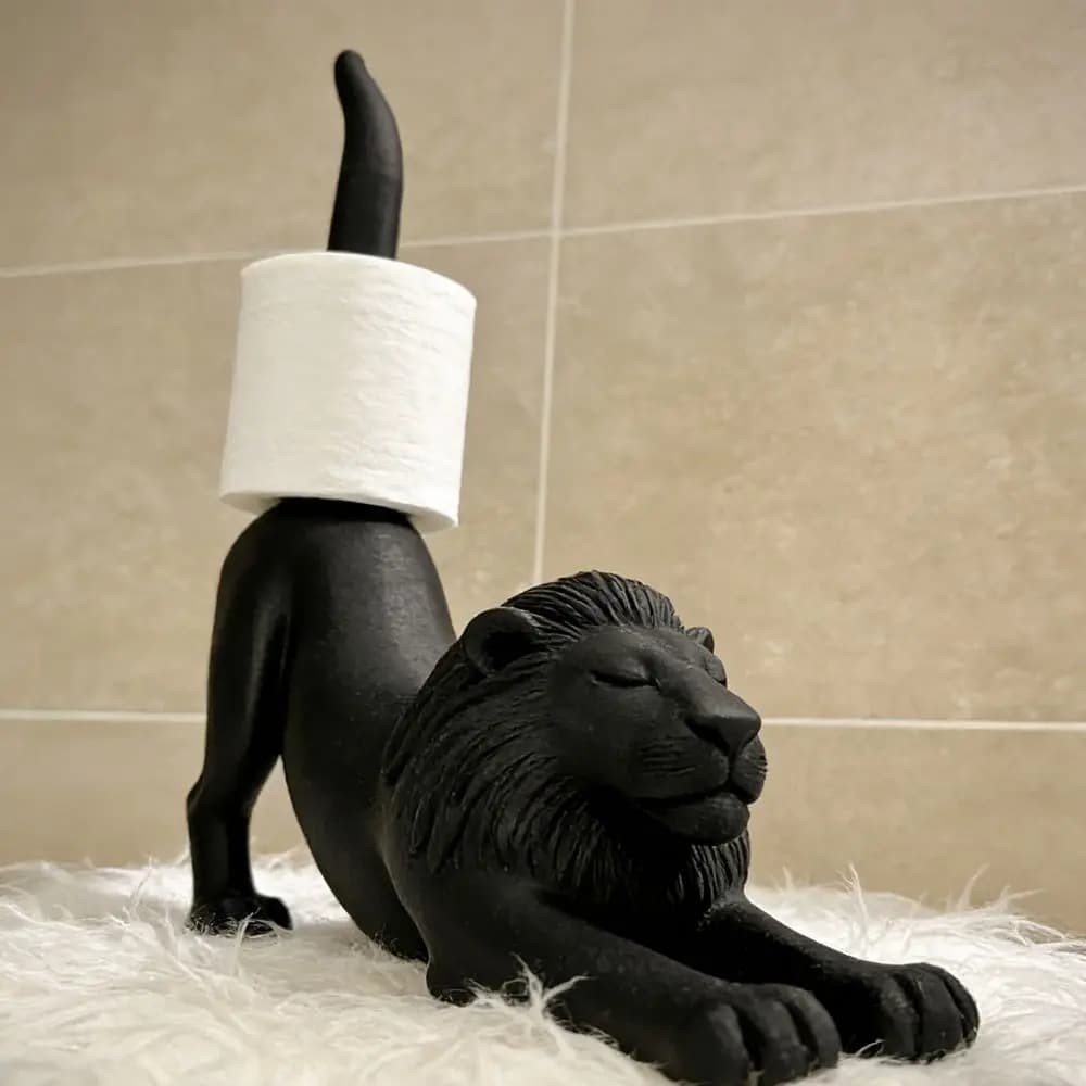 Portarotolo per Carta Igienica a Forma di Leone, Gatto o Cane, Stampa 3D, Creativo e Divertente, Ornamento Decorativo per Dormitorio