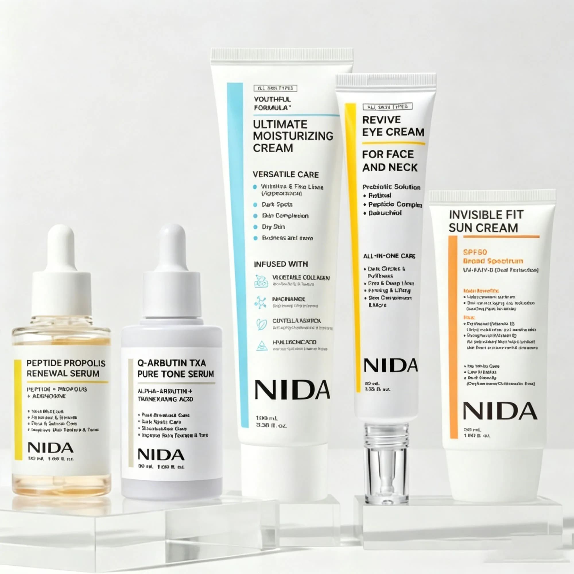 Korea NIDA Centella Asiatica Moisturizing Face Cream Retinol Eye Cream Invisible Fit Sunscreen Moisturizing Firming Brightening