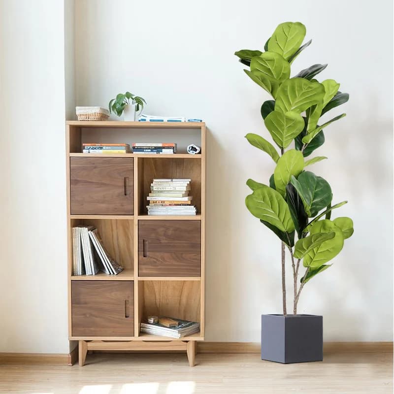105/113cm rami di albero di Ficus artificiale grandi foglie di Banyan piante di gomma finte pianta alta di plastica per la decorazione esterna del giardino di casa