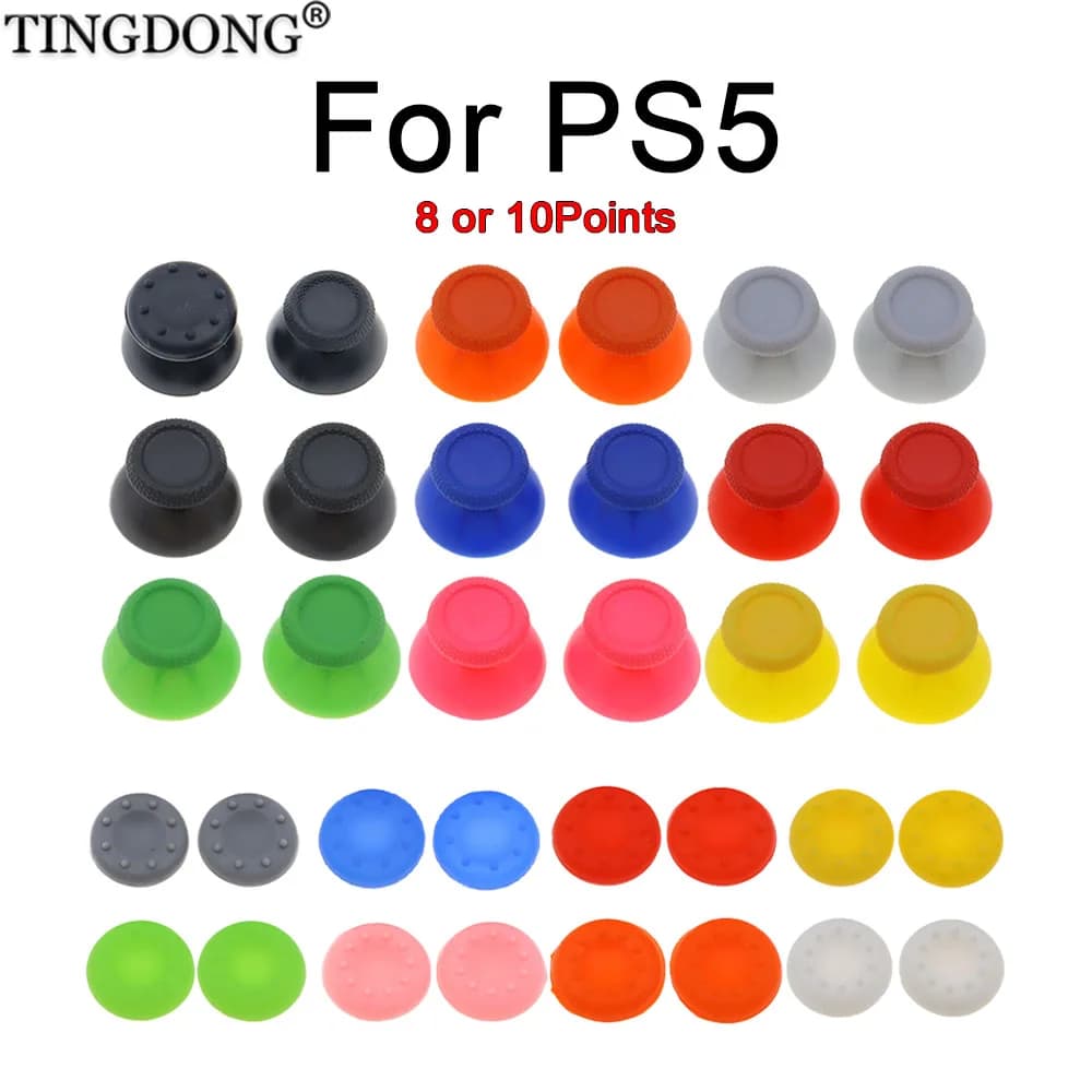 Combo universale di impugnature in silicone a 8 o 10 punti + cappucci per joystick per controller PS5, protezione antiscivolo
