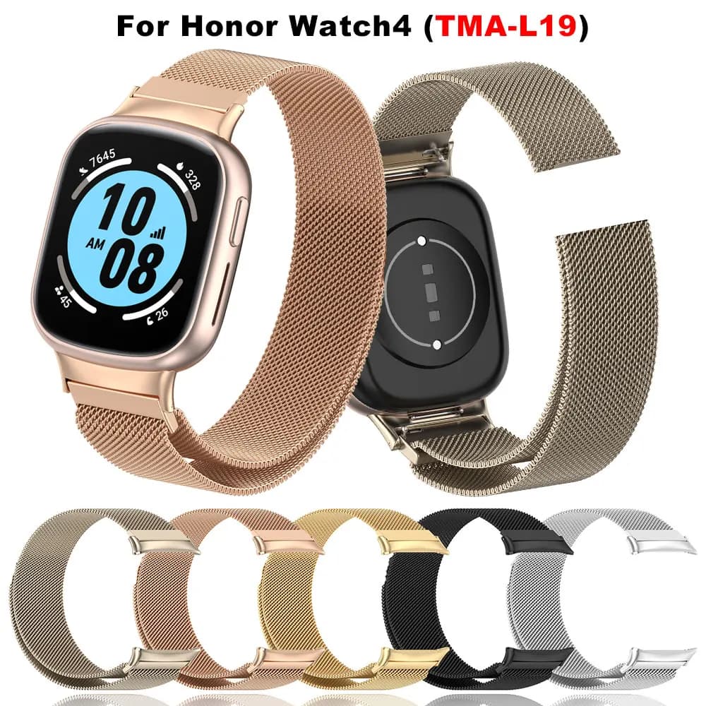 Cinturino ad anello magnetico Milano per Huawei Honor Watch 4 braccialetto di ricambio per cinturino intelligente per Watch4 TMA-L19 cinturino da polso in metallo