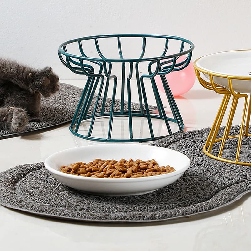 Ciotola in ceramica per cani da compagnia Ciotola per gatti nordica Ciotola per cibo per gatti in ceramica alta Piatto in scatola per snack Ciotola rialzata anti-cervicale Ciotola per cibo per gatti
