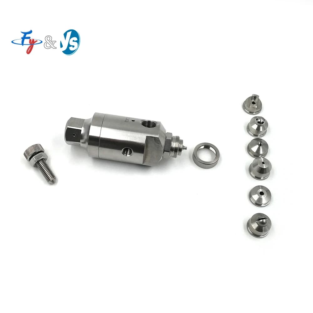 1/4" SS JAU Automatic Air Atomizing Spray Nozzle Adjustable Two‑Fluid Mist Atomizer Nozzle for Humidifying Industrial Spraying