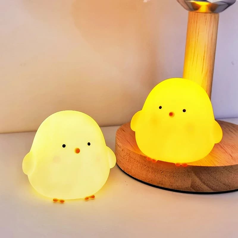 Simpatico pollo Illuminazione soffusa Piccola luce notturna Lampada da comodino Decorazione Camera da letto Atmosfera Luce Ragazza Regalo per bambini