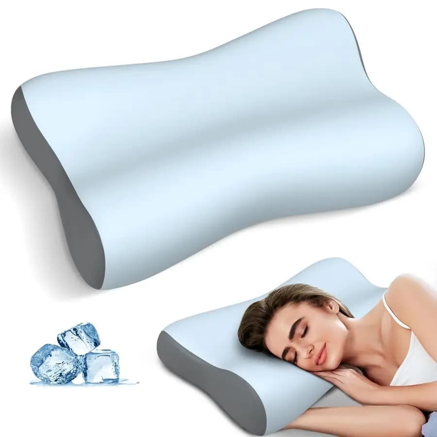 Neck Pillow, Contour Memory Foam Pillows for Neck Pain Relief, Ergonomic Pillow for Sleeping, Orthopedic Bed Pillow Neck Support