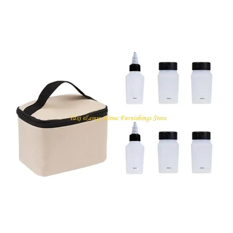 W8EA 6 pezzi bottiglia condimento portatile impostato barbecue per esterni spezie jar picnics forniture
