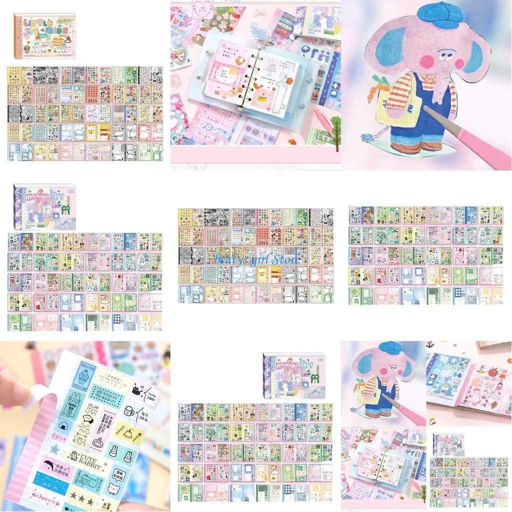 C7AB Blocco note adesivo adesivo per cartoni animati da 30 fogli/blocco per diario scrapbooking