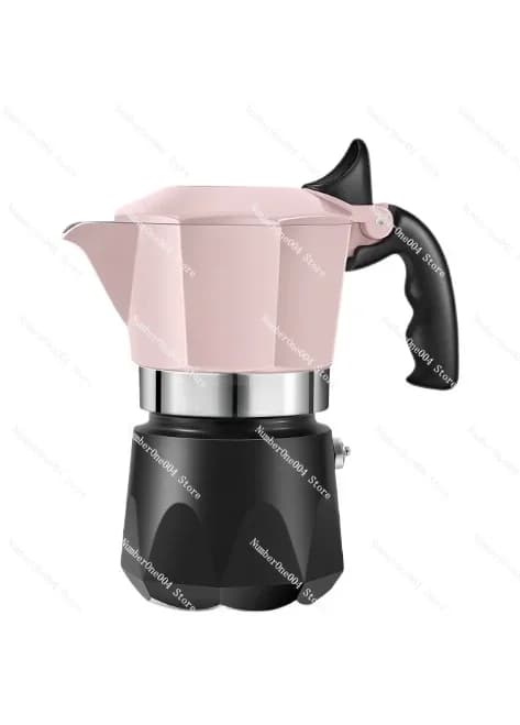 Caffettiera moka rosa a doppia valvola Caffettiera italiana Caffettiera manuale per la casa