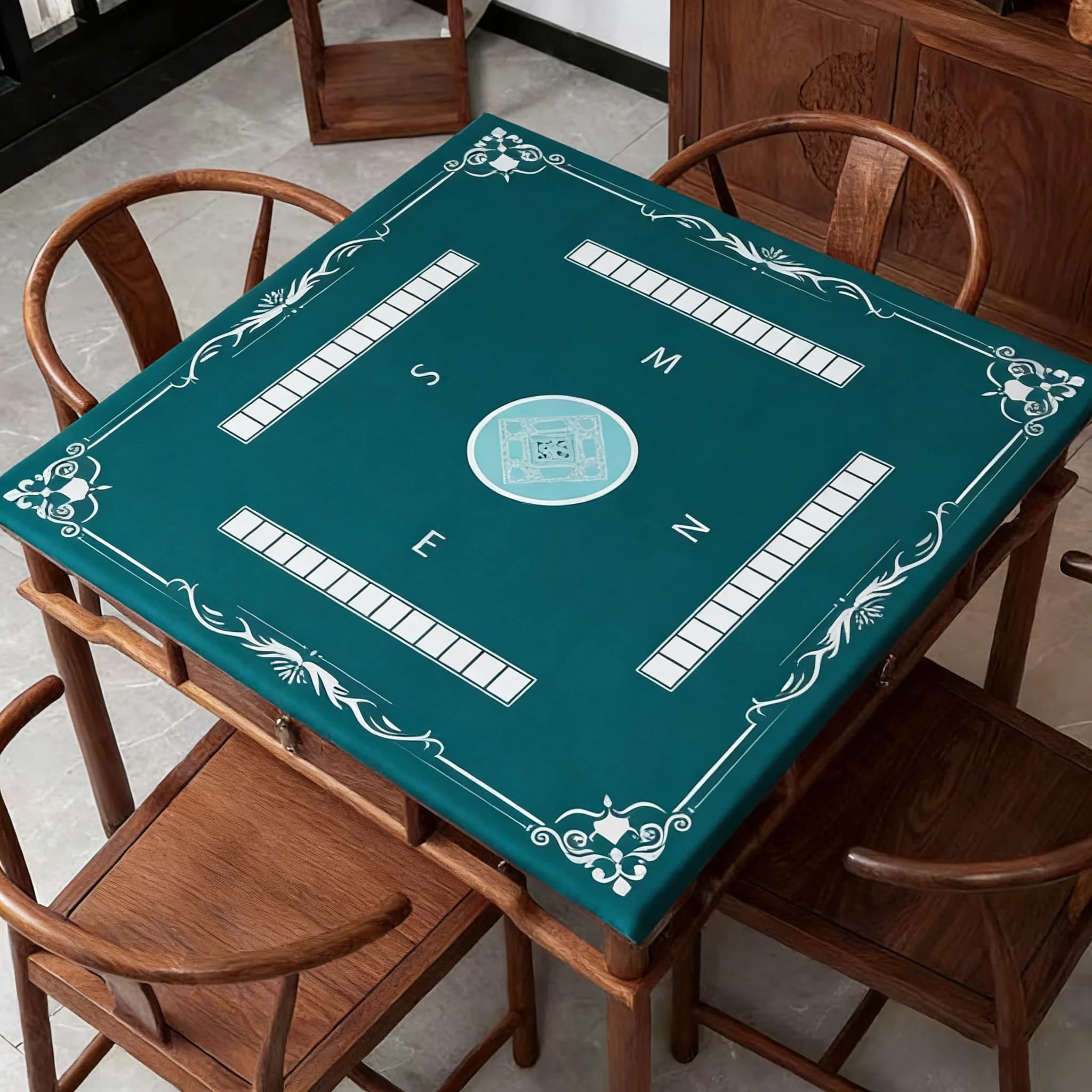 Tappetino da Tavolo per Mahjong 80cm, Tappetino per Poker e Giochi di Carte, Antiscivolo in Gomma, Resistente all'Usura, Fonoassorbente, Panno Quadrato per Tavolo