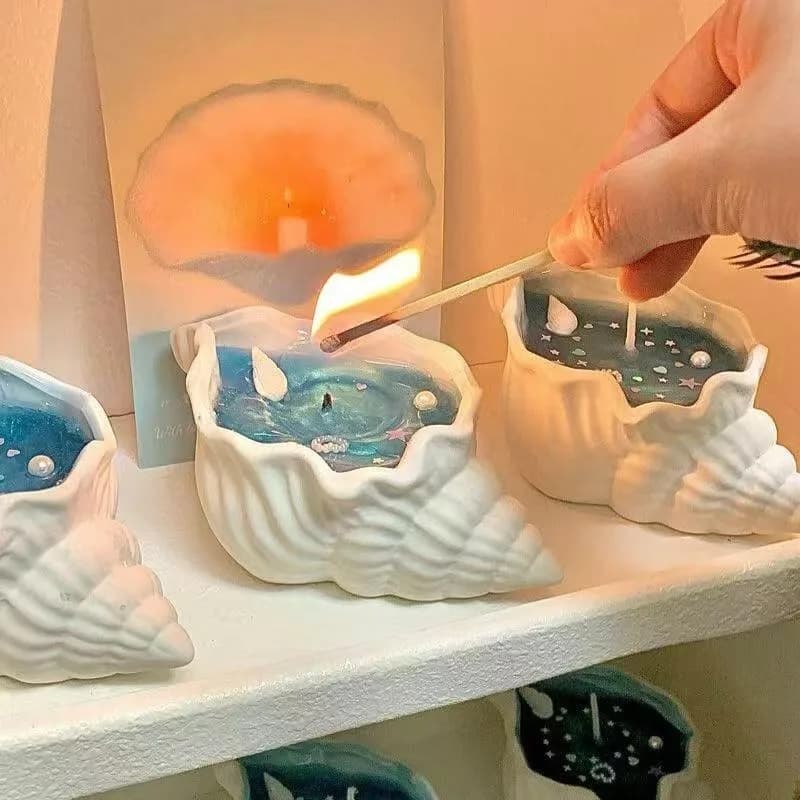 1 candela aromatica fatta a mano ispirata all'oceano per l'arredamento del soggiorno dell'home office - lavorazione artigianale in plastica