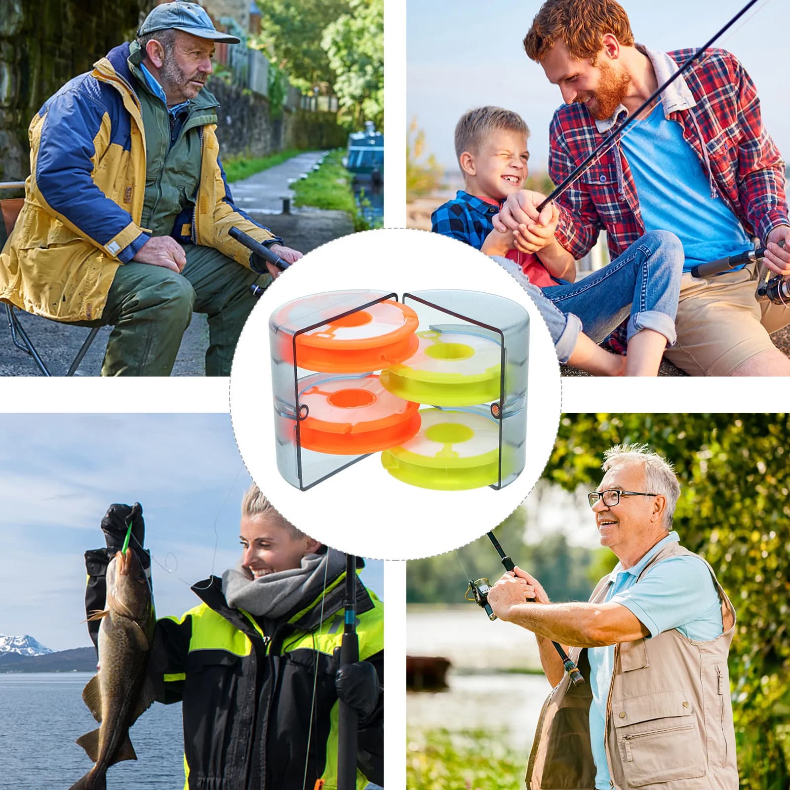 Bobine per Avvolgere la Lenza da Pesca in Materiale Leggero Premium, Set di Bobine Robuste e Portatili per una Conservazione Ordinata della Lenza