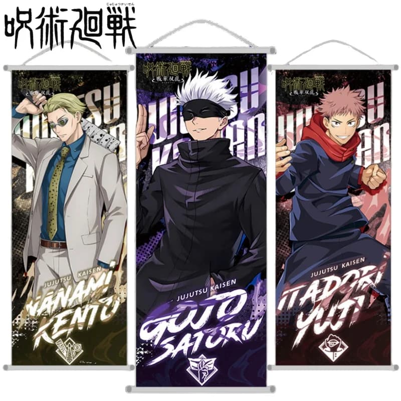 Jujutsu Kaisen Parchment Shape Poster, Gojo Satoru Wall Decoration, Soul Accessories, Suspended Ornaments, Party Gifts, Room Decorations